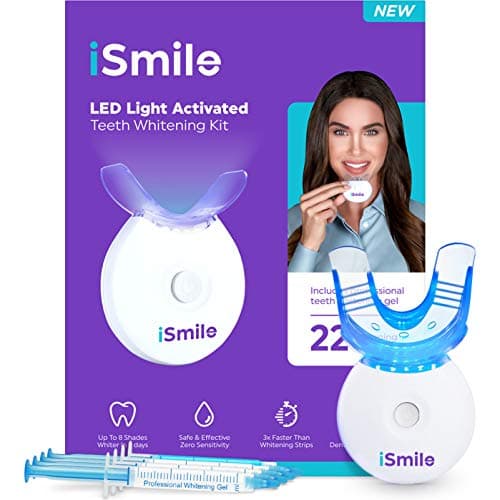 iSmile Teeth Whitening Kit, 5-LED Accelerator Light with 35% Carbamide Peroxide Syringes