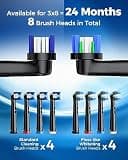 TEETHEORY Deep Clean Rotating Electric Toothbrush Set with 8 Replacement Brush Heads