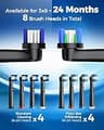 TEETHEORY Deep Clean Rotating Electric Toothbrush Set with 8 Replacement Brush Heads
