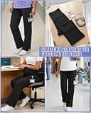 JoyMotion 2-Pack Maternity Scrub Pants with High-Rise Belly Panel Support