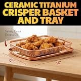 Gotham Steel XXL Ceramic Air Fryer Basket and Baking Sheet Combination Set