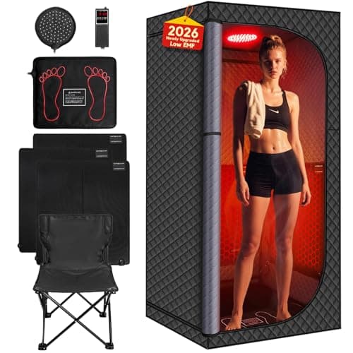 Smartmak Oversized 2-Person Portable Infrared Sauna Tent with Folding Chair