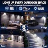 Super Bright Waterproof Solar Motion Sensor Outdoor Security Lights, 6-Pack