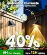 KOOPER Ultra-Bright Waterproof LED Lens Solar Powered Fence Lights, 10-Pack