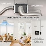 Waykar 125-Pint Crawl Space Dehumidifier with Built-In Pump and Remote Control