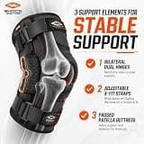 Shock Doctor Compression Hinged Knee Brace with Dual Side Stabilizers
