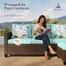 HERA'S HOUSE 3-Seat Outdoor Wicker Sofa with Heavy-Duty Steel Frame