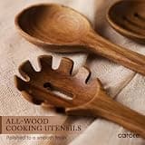 CAROTE 8-Piece Acacia Wood Cooking Utensil Set for Nonstick Cookware Use