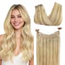 GOO GOO 14-Inch Premium Remy Human Hair Wire Extensions with Lace Weft