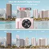 Gavonde 4K WiFi Digital Camera with 64MP, 18X Digital Zoom and Built-in Flash