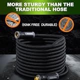 Relxitl 100ft Triple-Layer Non-Expanding Garden Hose with Wear-Resistant Jacket