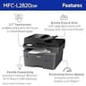 Brother MFC-L2820DW Monochrome All-in-One Laser Printer with 50-Page Document Feeder