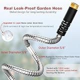 Lefree 100ft Heavy-Duty Metal Garden Hose with Rubber Protection Sleeve