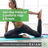 Gaiam Yoga Knee Pad Set 2-Pack Extra Thick 15mm Dense Foam Cushion for Joint Support
