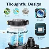 VIVOHOME 2.0 HP Single Speed Self-Priming Pool Pump for In-Ground Pools, 6800 GPH