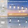 Brightever 100ft Outdoor LED String Lights with 52 Dimmable Vintage Edison Bulbs