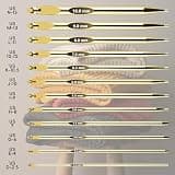 27-Piece Gold Plated Aluminum Interchangeable Tunisian Crochet Hook Set