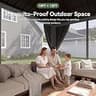 Aoxun 10x12 ft. Galvanized Steel Double Roof Hardtop Gazebo with Netting