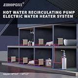 ZeroPone 120W High-Flow Inline Hot Water Recirculating Pump with Stainless Head