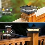 Peasur Adjustable Color and Brightness 4x4 Solar Post Cap Lights with Adapter, 2-Pack