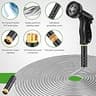 Tuzoc 100ft Heavy-Duty Metal Garden Hose with 304 Stainless Steel Armor