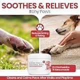 Antibacterial & Antifungal Chlorhexidine Dog Paw Cleaning Wipes, 50 Count