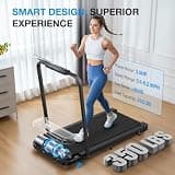 WELLFIT Folding Treadmill with Auto-Alignment Belt and Hands-Free Voice Control