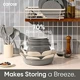 CAROTE 27-Piece Detachable Handle Ceramic Non-Toxic Cookware Set