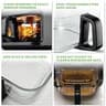 Nutrichef 5.8-Quart Air Fryer with Transparent Glass Bowl and Easy Cleanup