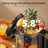 AIRMSEN Hands-Free Cold Press Juicer with 5.8-Inch Auto-Feed Chute and 300W Motor