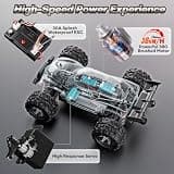 HOMETALL 1:18 Scale 4x4 Fast Monster Truck with RGB Shark Design and Dual Batteries