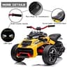 POSTACK 24V 3-Wheeler Battery Powered Kids ATV Ride-On with EVA Rubber Tires