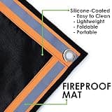 Extra-Large 67x60-Inch Fireproof Deck Protector with Triple-Layer Silicone Build