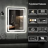 VanPokins 24" x 32" Dual Front and Backlit LED Bathroom Mirror with Gradient Lighting