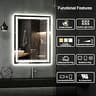 VanPokins 24" x 32" Dual Front and Backlit LED Bathroom Mirror with Gradient Lighting