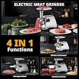 AIRMSEN 2500W Electric Meat Grinder, Sausage Stuffer & Tomato Sauce Press
