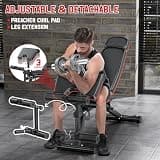 XDDIAS Adjustable Workout Bench with Leg Extension and Extended Headrest