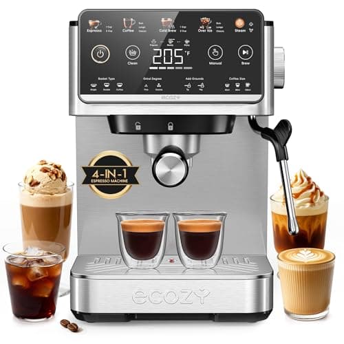 ecozy 4-in-1 SmartVista Espresso Machine & Coffee Combo with Fast Cold Brew System