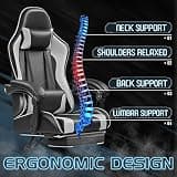 Homall Ergonomic Tech Fabric PC Gaming Chair with Retractable Footrest & Massage