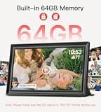 BIGASUO 15.6-Inch Full HD Frameo Digital Picture Frame with 64GB High Storage