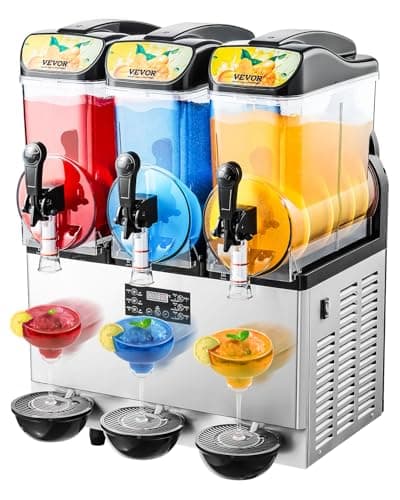 VEVOR 45L Triple-Tank Commercial Slushy Machine with Digital Temp Controls