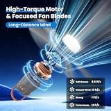 Ausic 20-Inch Portable Battery-Operated Ceiling Fan with Dimmable LED Light
