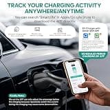NexCyber Level 2 EV Charger 48A with WiFi App, Touchscreen Display & 25ft Cable
