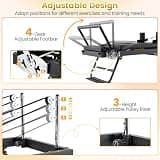Goplus Foldable Pilates Reformer Machine with Dual Spring Resistance System