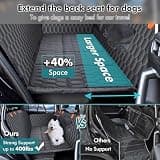 Chumajor Detachable Hard Bottom Waterproof Back Seat Extender for Dogs up to 400lbs