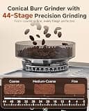 AMZCHEF Espresso Machine with Grinder & 190°F–201°F Temperature Control
