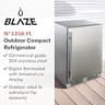 Blaze 24-Inch Outdoor Compact Refrigerator Solid Door Built-In 5.5 Cu Ft