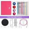 AIYUNDI 6-Inch Aluminum Interchangeable Tunisian Crochet Hooks Kit Set