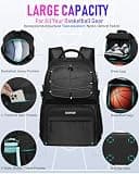 LOINTET Basketball Bag Backpack with 11 Compartments and Foam Padding