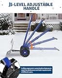 Garvee Double-Rod 29-Inch Wheeled Snow Pusher with 10-Inch Pneumatic Tires